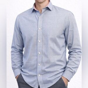 Alan Flusser Luxury Lt Blue/Pink L/S Button Down Shirt Men’s Size Large